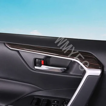 4 ADET Karbon Fiber Araba İç Kapı çekme kolu Trimler Kapak Toyota RAV4 2019-2023 İç Kapı Paneli Kol Dayama Kapağı Trim