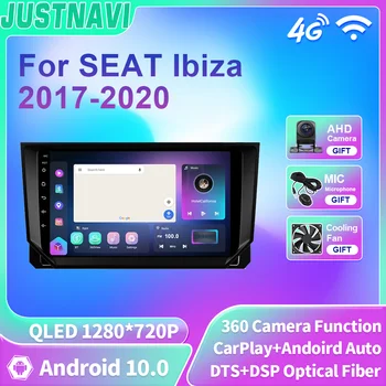 JUSTNAVI Araba Radyo Çalar SEAT Ibiza 2017-2020 İçin Multimedya Video GPS DSP Carplay IPS Serero Araba Oto Android 10 Hiçbir 2Din DVD