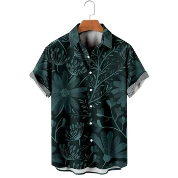 3D Limon Baskı Gayri Resmi Gömlek Hawaiian Polinezya erkek Moda Gömlek Plaj Üst