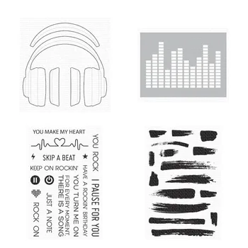 Kulaklık Ses Dalgaları Metal Kesme Ölür ve pullar DIY Scrapbooking Kart Şablon Kağıt Kartları El Yapımı Albümü Damga Kalıp Levhalar