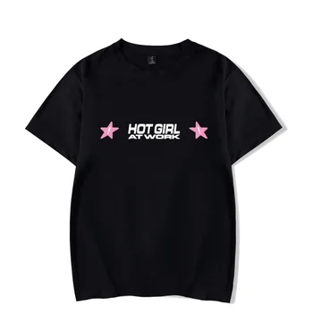 Taranummy Sıcak Kız İş Tee Baskı T-shirt Unisex Moda HipHop Tarzı Kısa Kollu Tee Streetwear