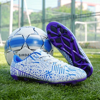 Çocuk futbol ayakkabısı Yetişkin futbol ayakkabısı Mavi Beyaz erkek Futbol spor ayakkabı Kadın Spor Eğitimi Futbol Eğitmenleri